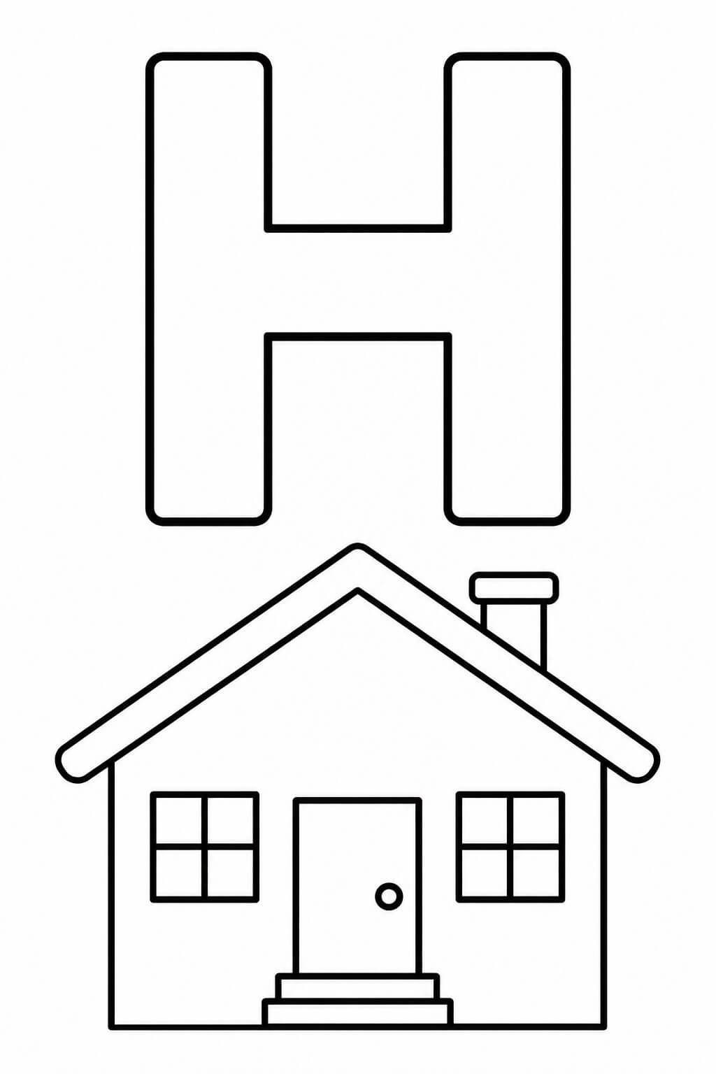 Buchstabe h haus ausmalbild zum Ausmalen