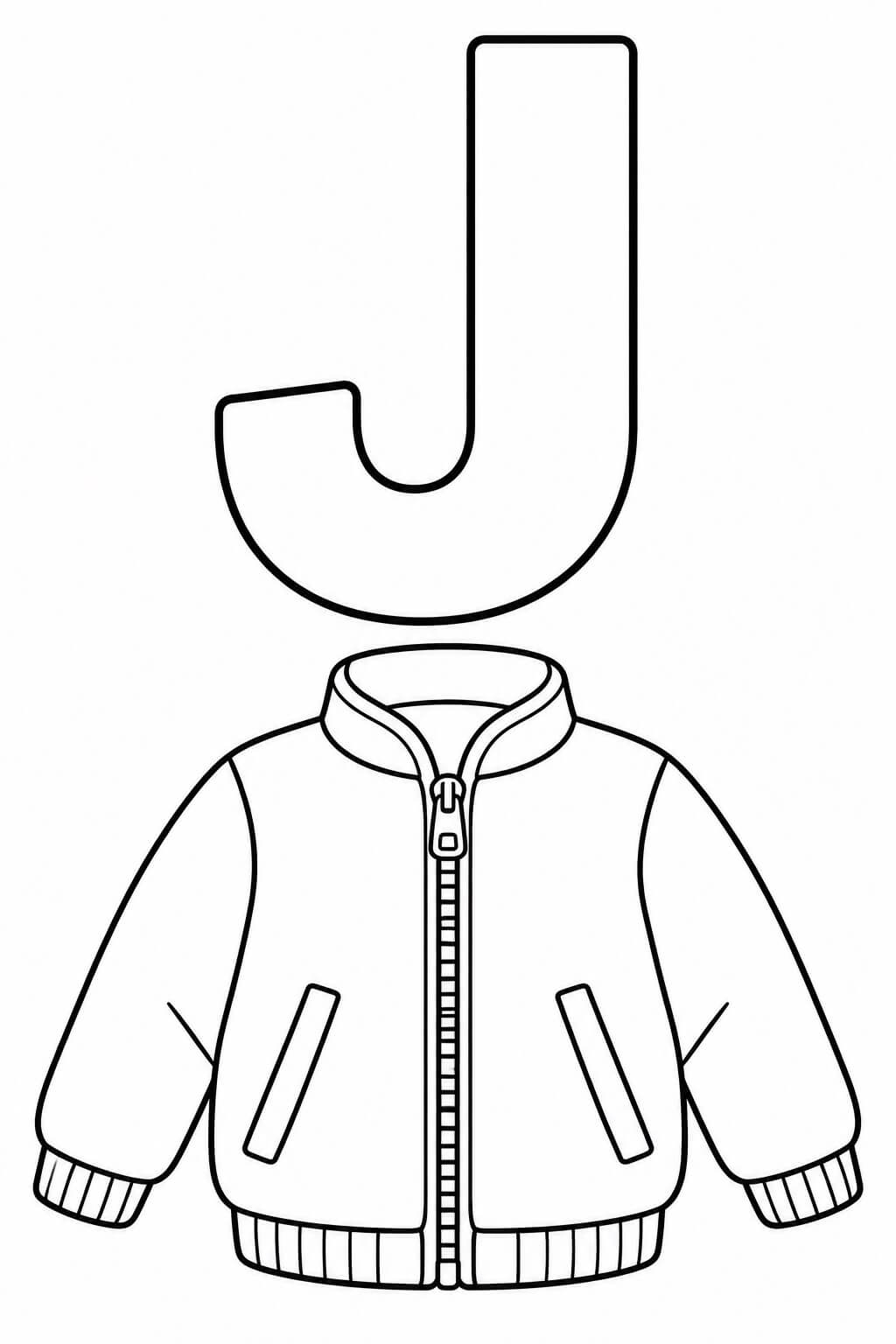 Buchstabe j jacke ausmalbild zum Ausmalen