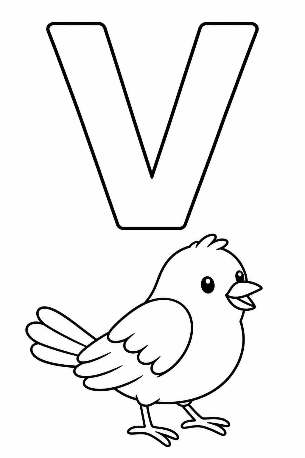Buchstabe v vogel ausmalbild zum Ausmalen