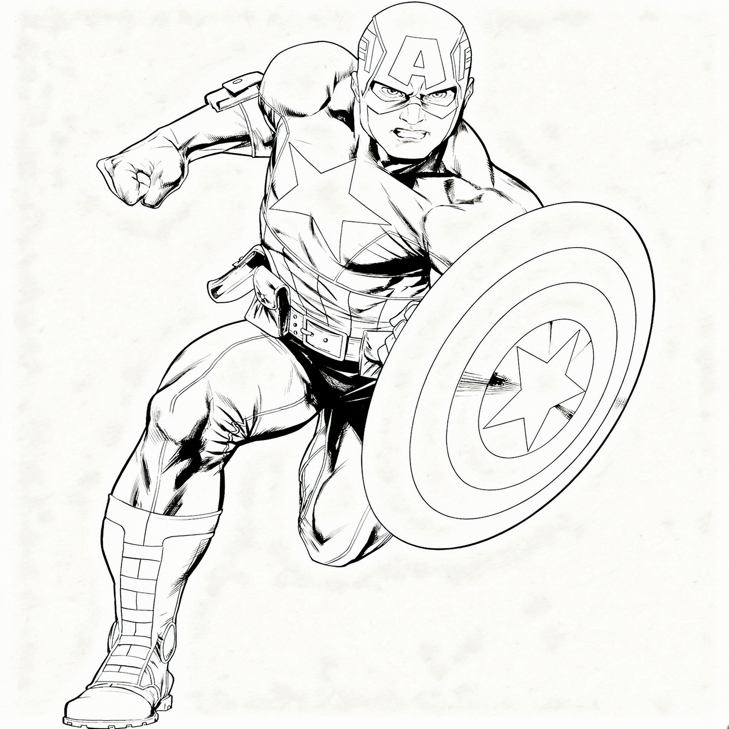 Captain america mit schild ausmalbild zum Ausmalen