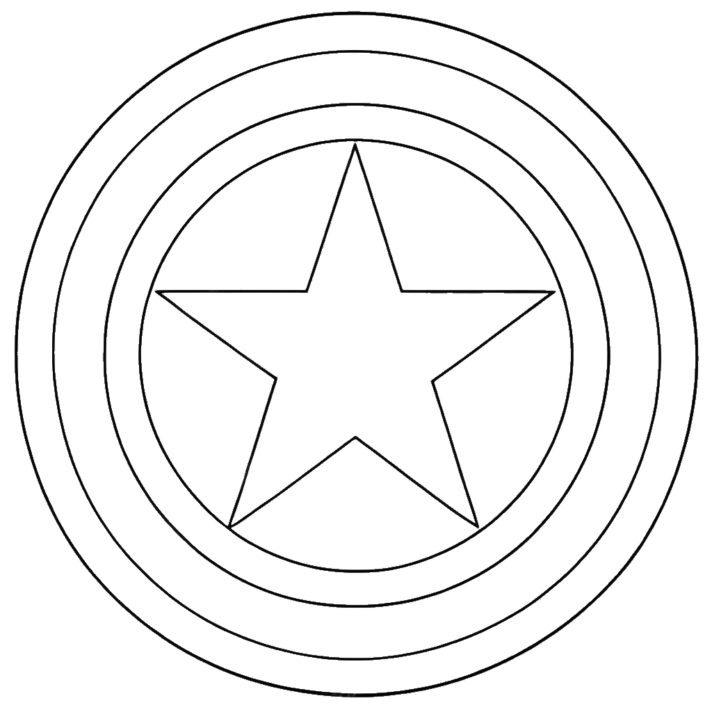 Captain americas schild ausmalbild zum Ausmalen