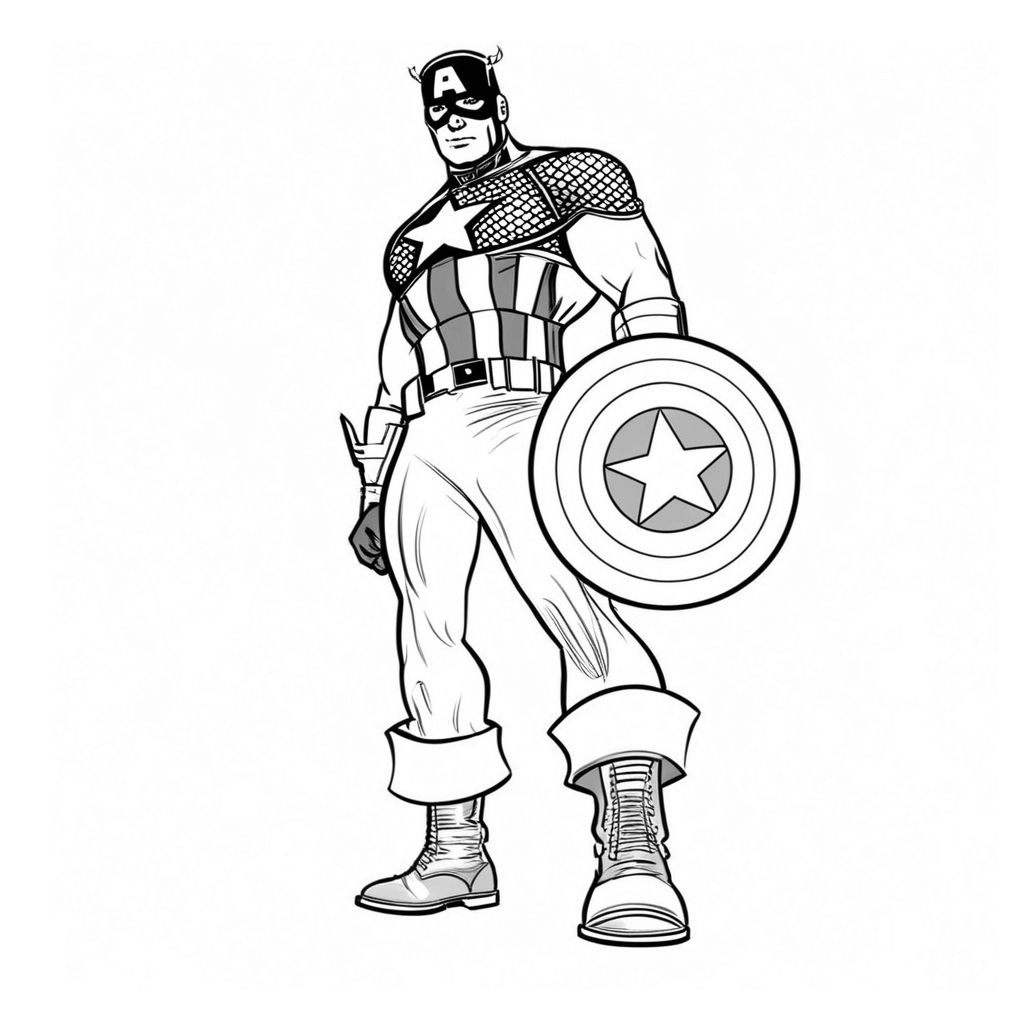 Der maechtige captain america ausmalbild zum Ausmalen