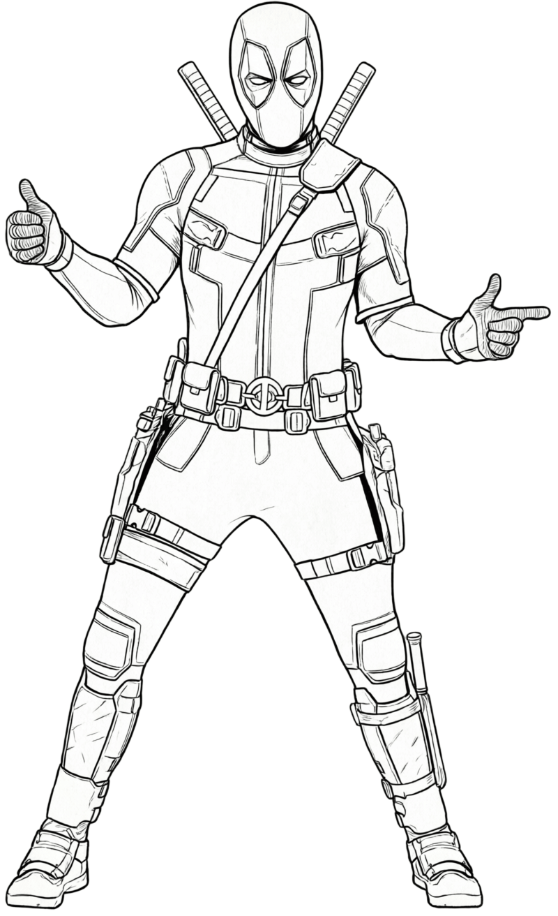 Deadpool ausmalbild zum Ausmalen