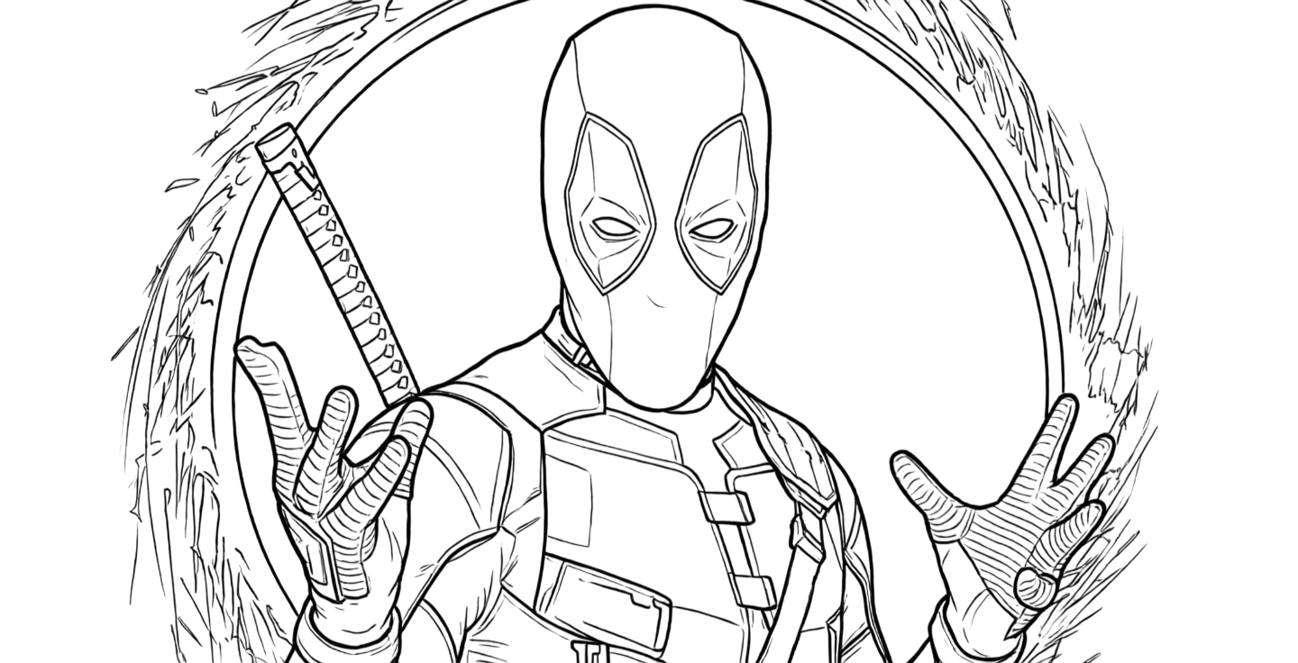 Deadpool symbol ausmalbild zum Ausmalen
