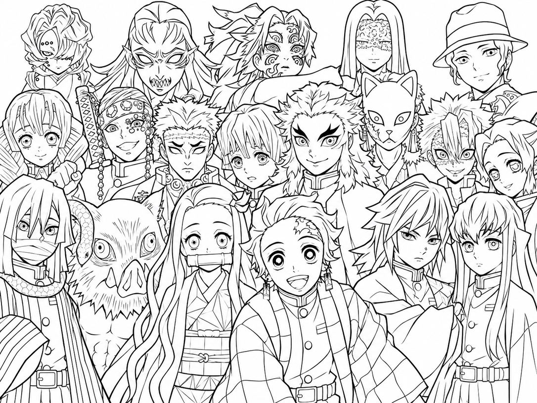 Demon slayer zeichnung ausmalbild zum Ausmalen