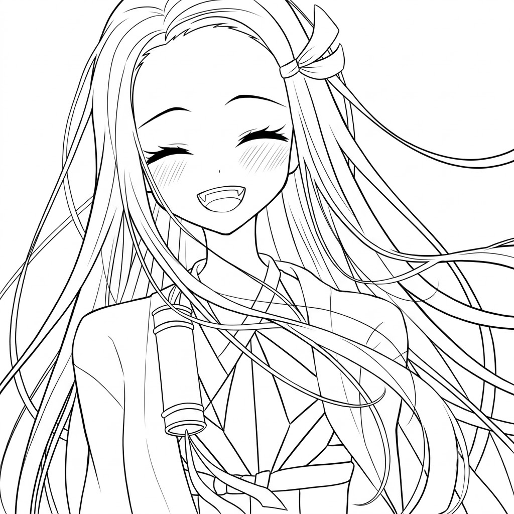 Nezuko kamado ausmalbild zum Ausmalen