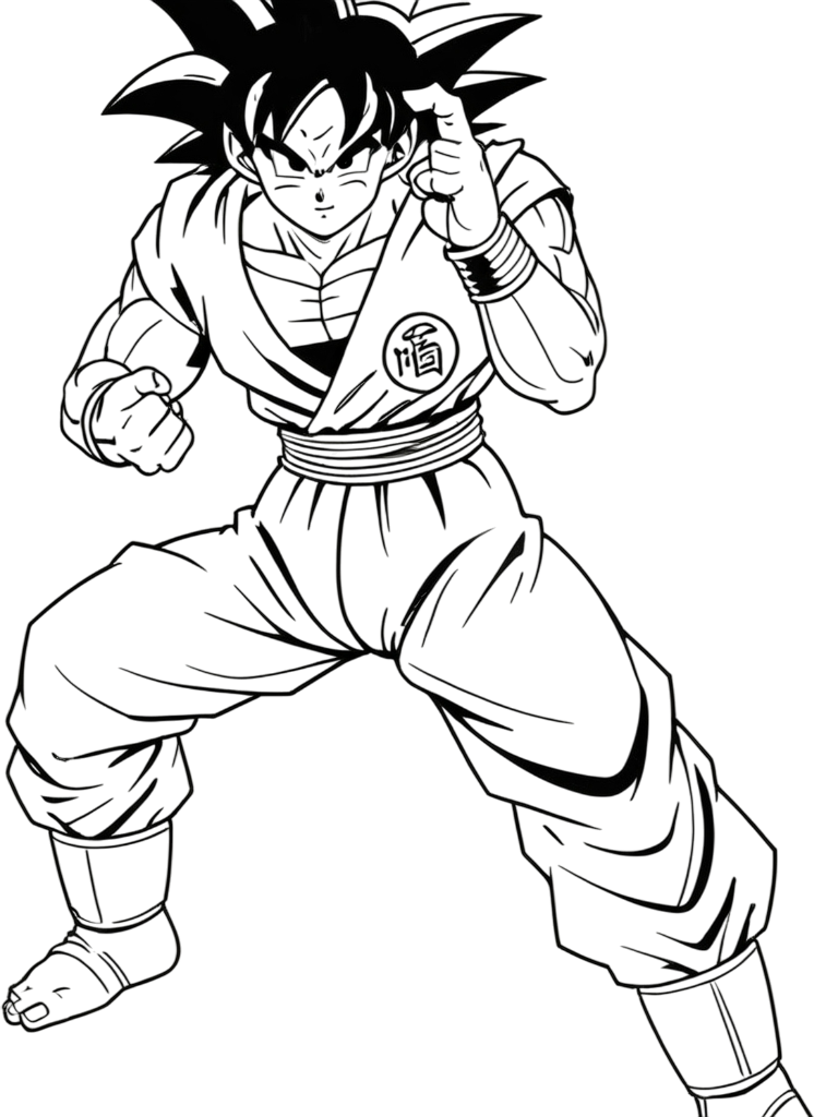 Goku dragon ball ausmalbild zum Ausmalen