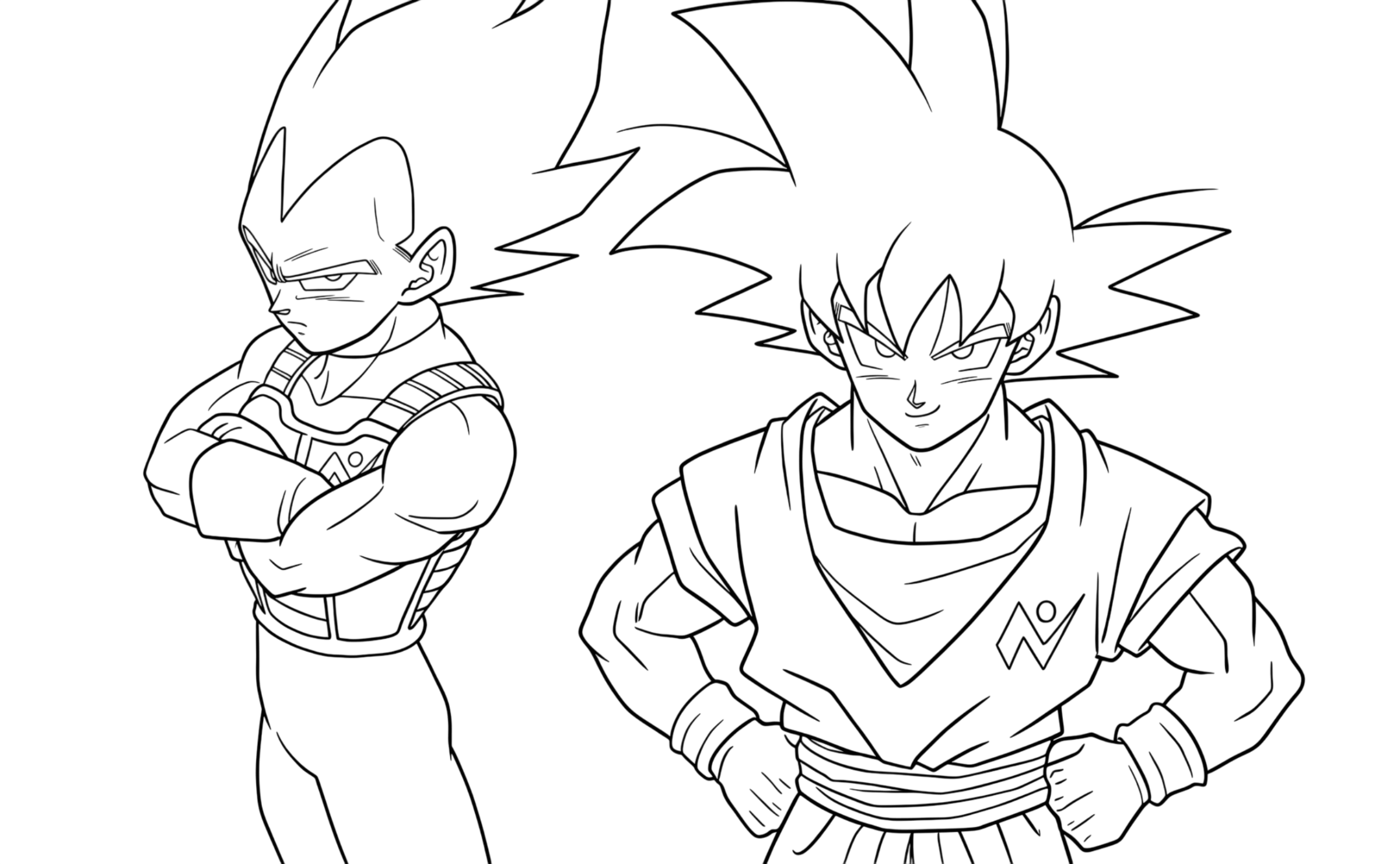 Goku und vegeta dragon ball ausmalbild zum Ausmalen
