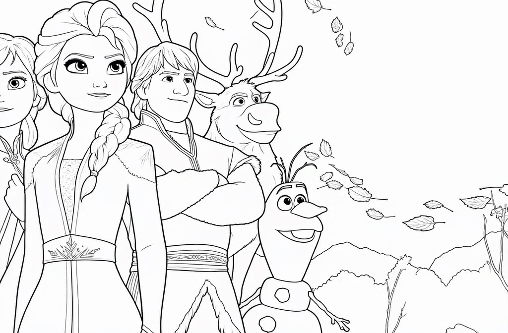 Elsa anna olaf und kristoff ausmalbild zum Ausmalen