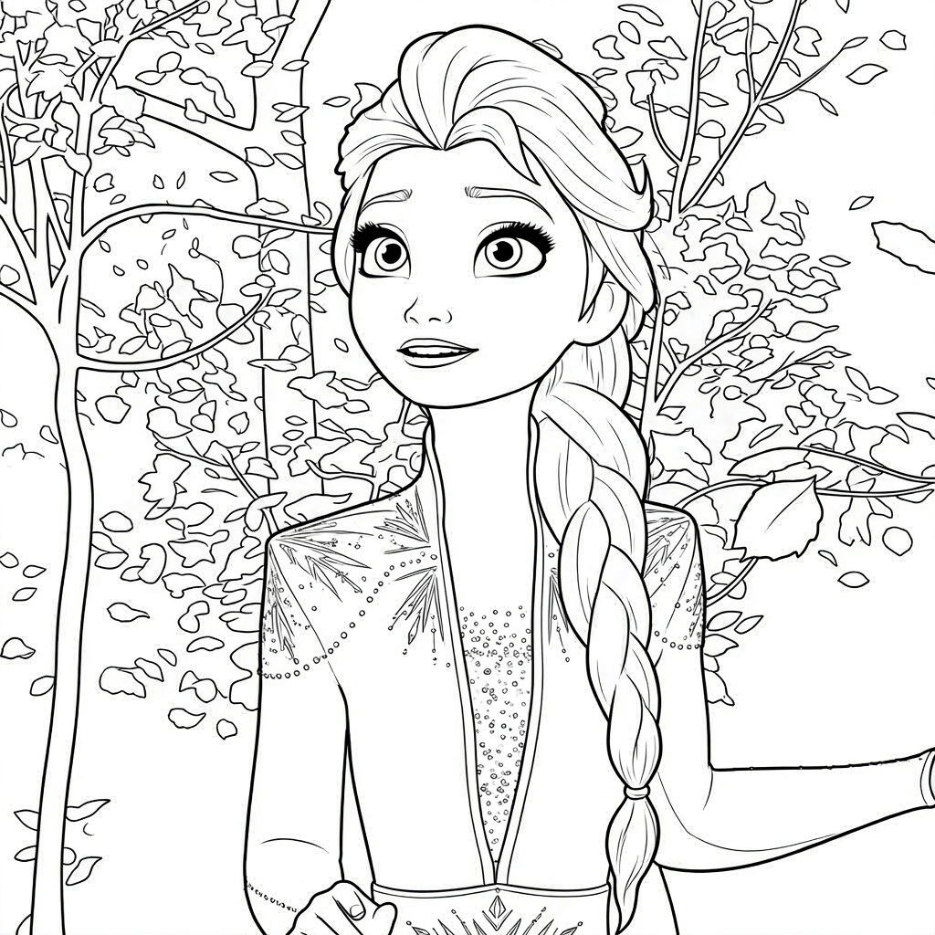 Elsa in der natur ausmalbild zum Ausmalen