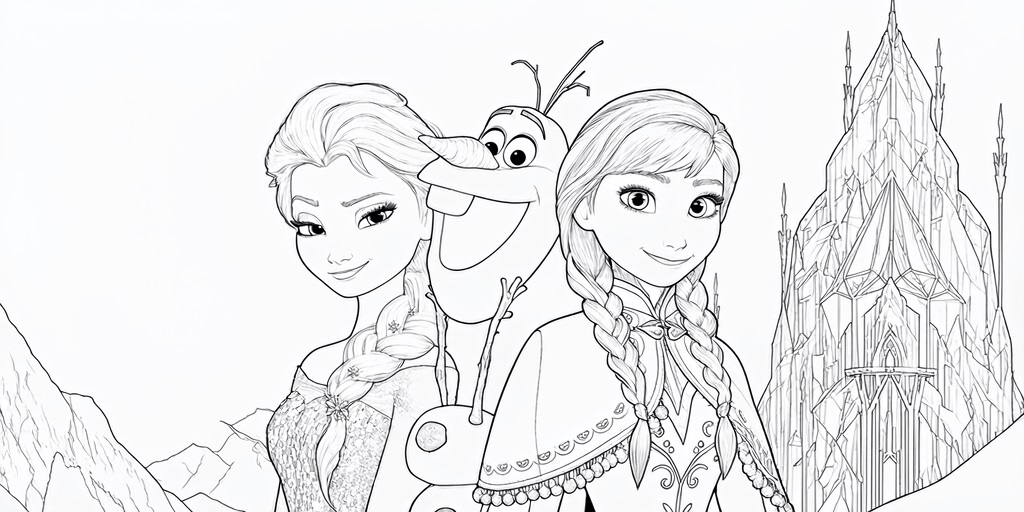 Elsa olaf und anna ausmalbild zum Ausmalen