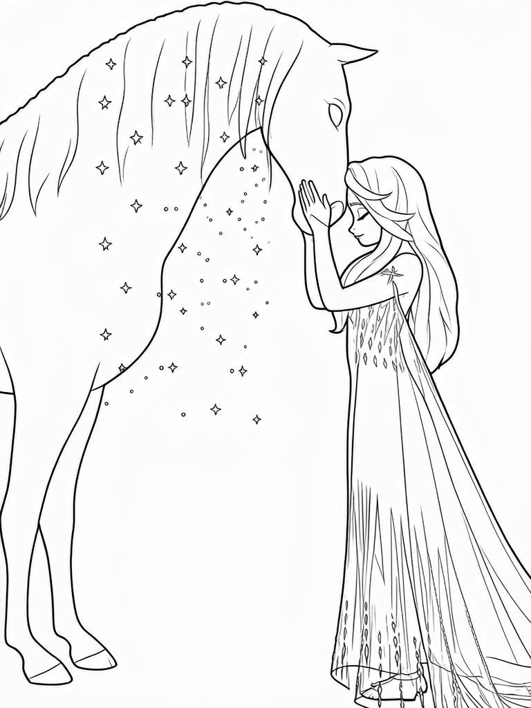 Elsa und das eispferd ausmalbild zum Ausmalen