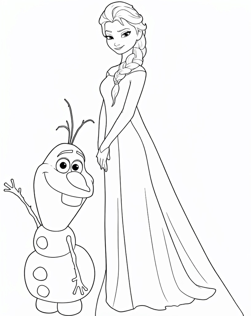 Elsa und olaf ausmalbild zum Ausmalen