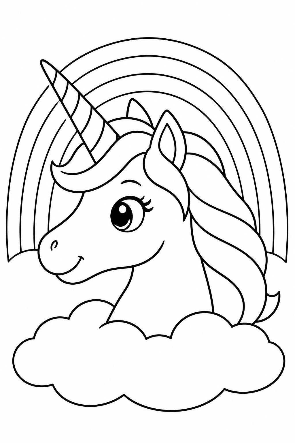 Emoji einhorn auf der wolke ausmalbild zum Ausmalen