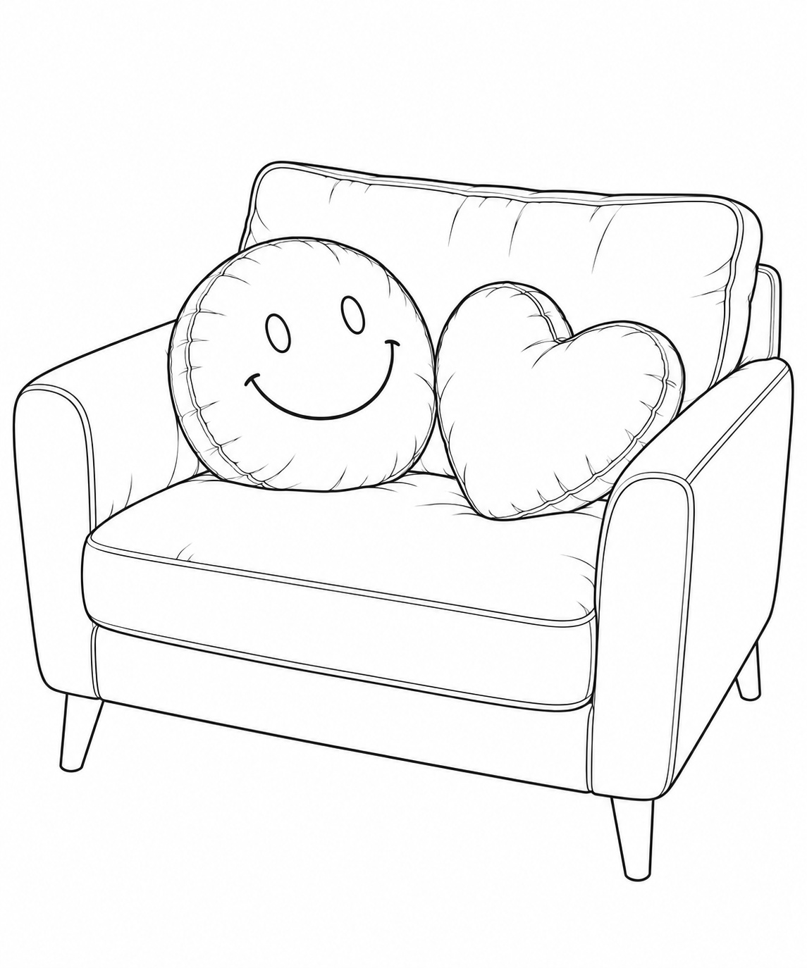 Emoji kissen realistisch ausmalbild zum Ausmalen