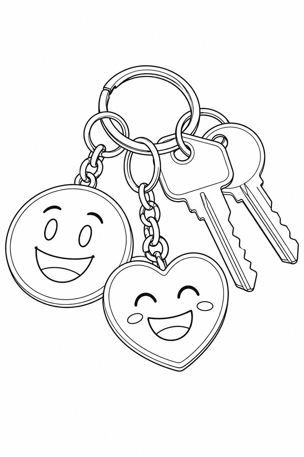Emoji schluesselanhaenger realistisch ausmalbild zum Ausmalen