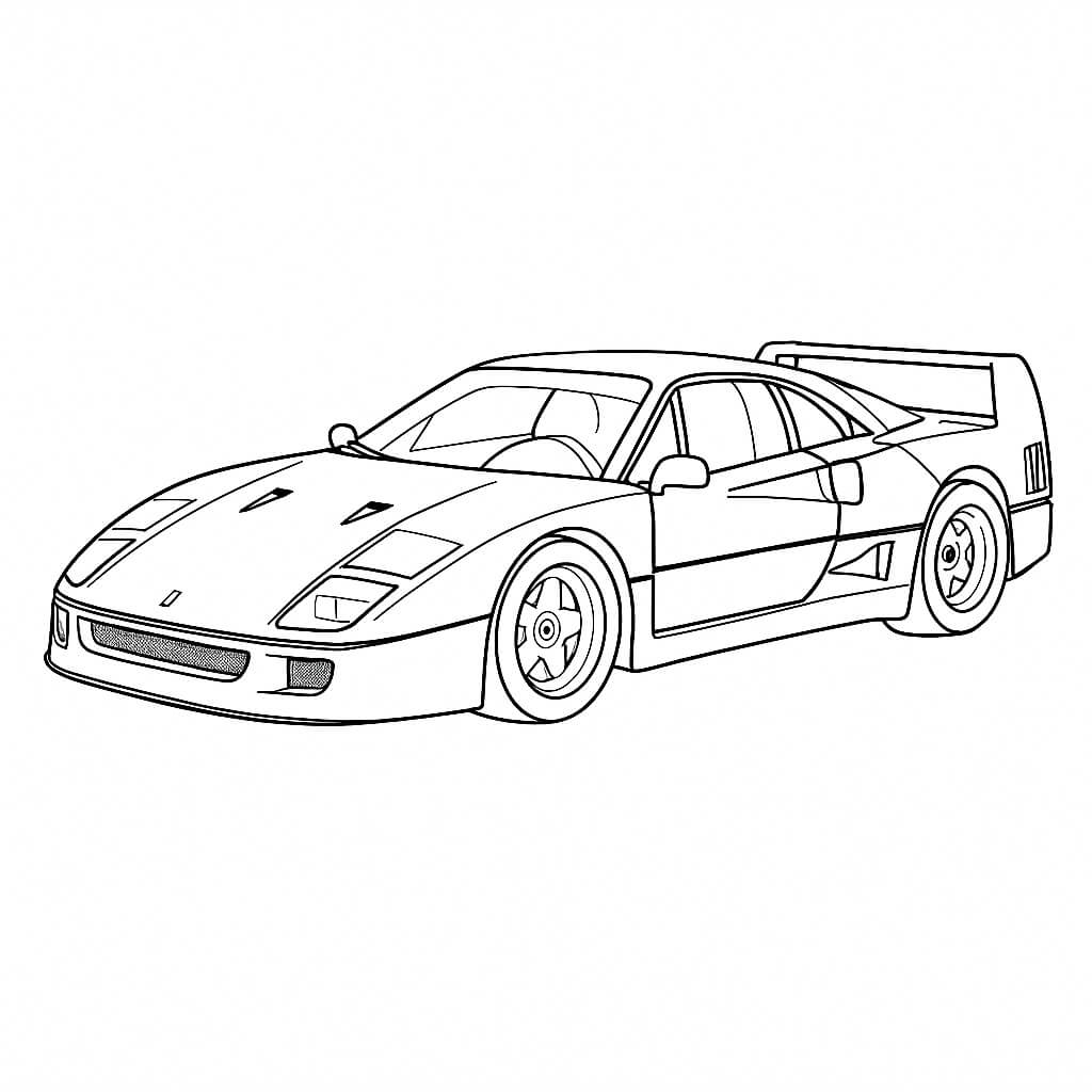 Ferrari f40 ausmalbild zum Ausmalen