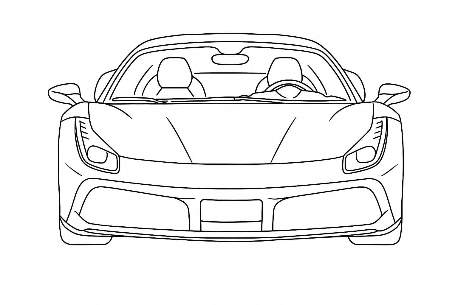 Ferrari frontansicht ausmalbild zum Ausmalen