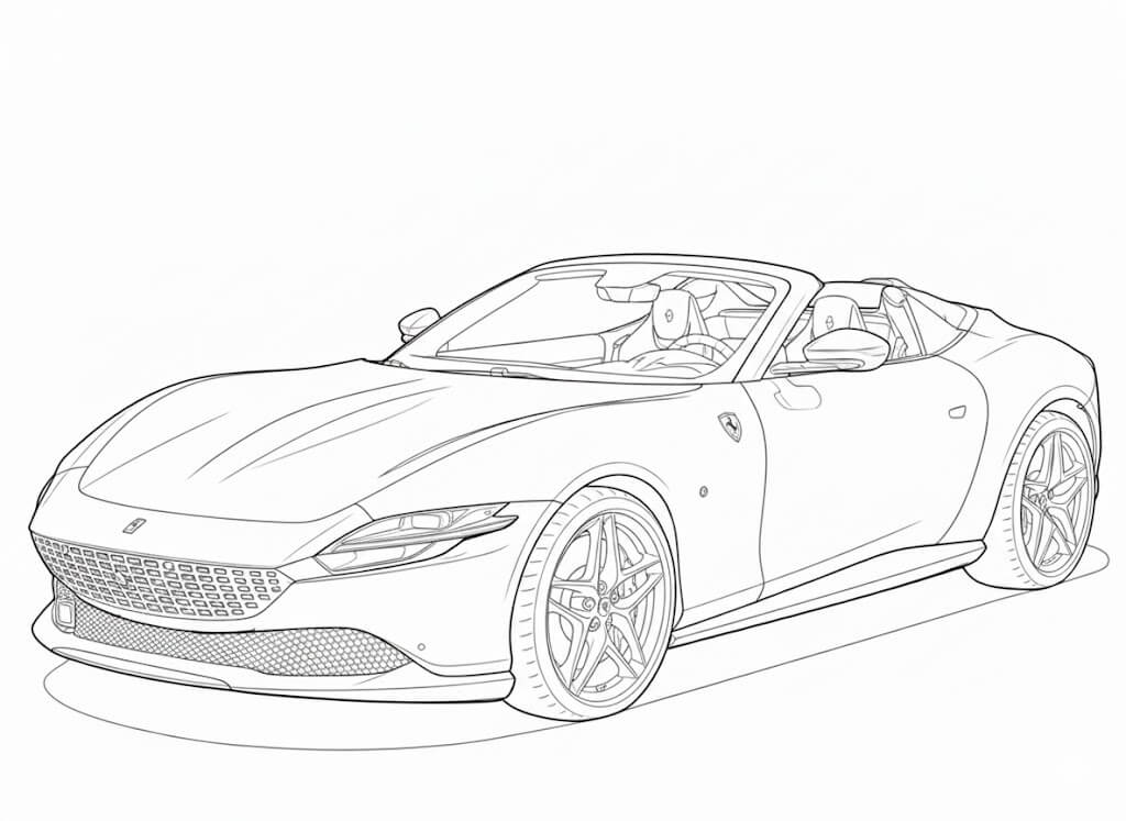 Ferrari roma ausmalbild zum Ausmalen