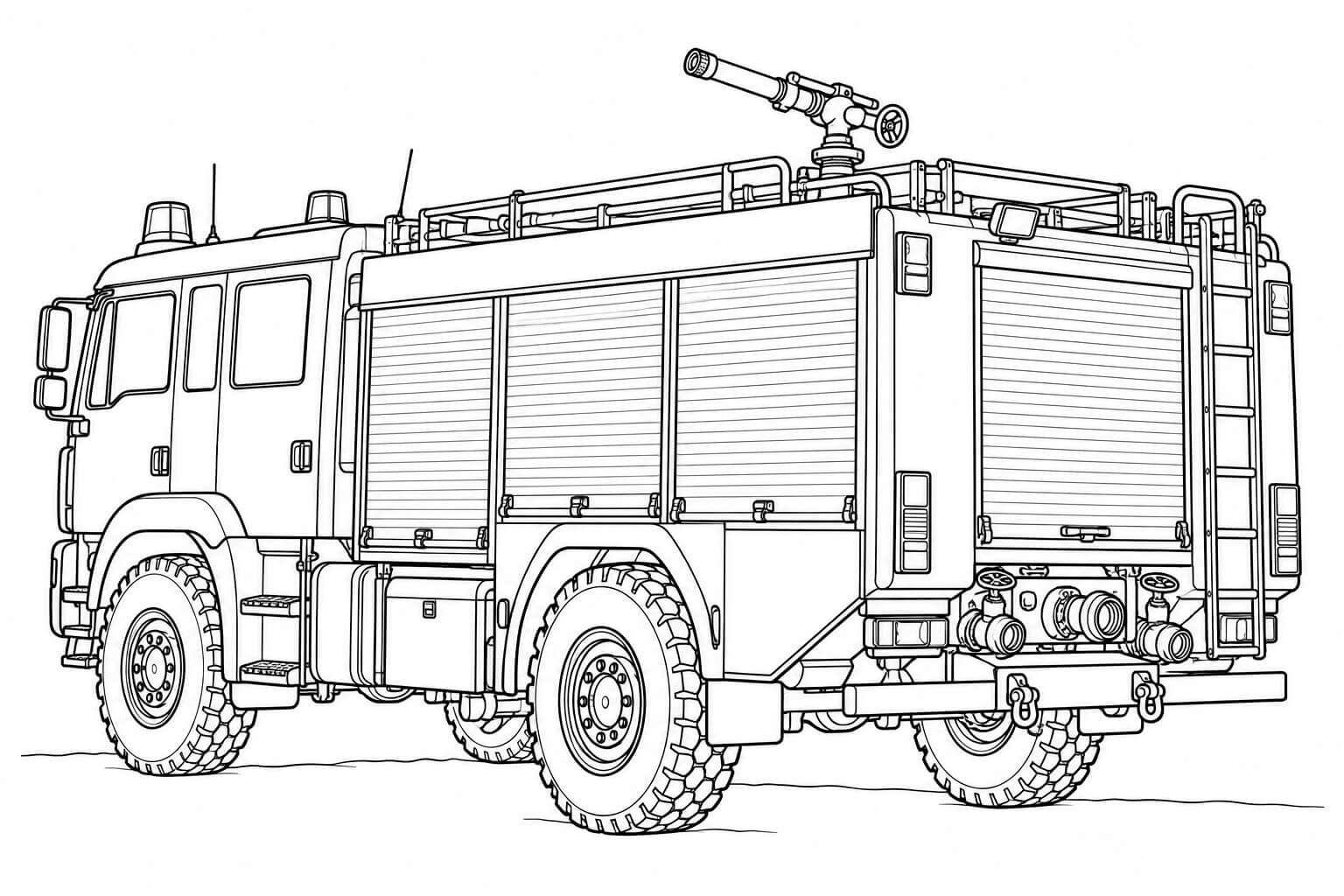 Feuerwehrauto realistisch tankloeschfahrzeug ausmalbild zum Ausmalen