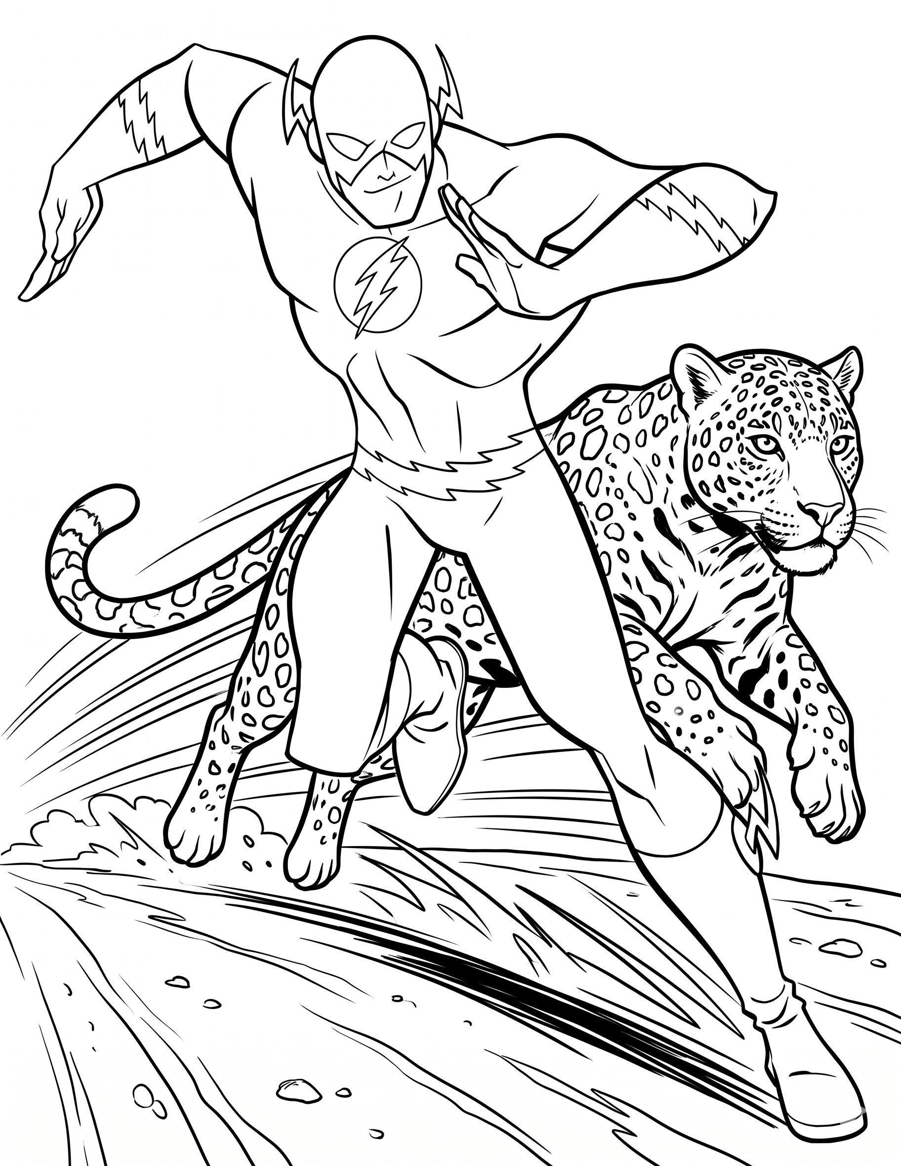 Flash und jaguar ausmalbild zum Ausmalen