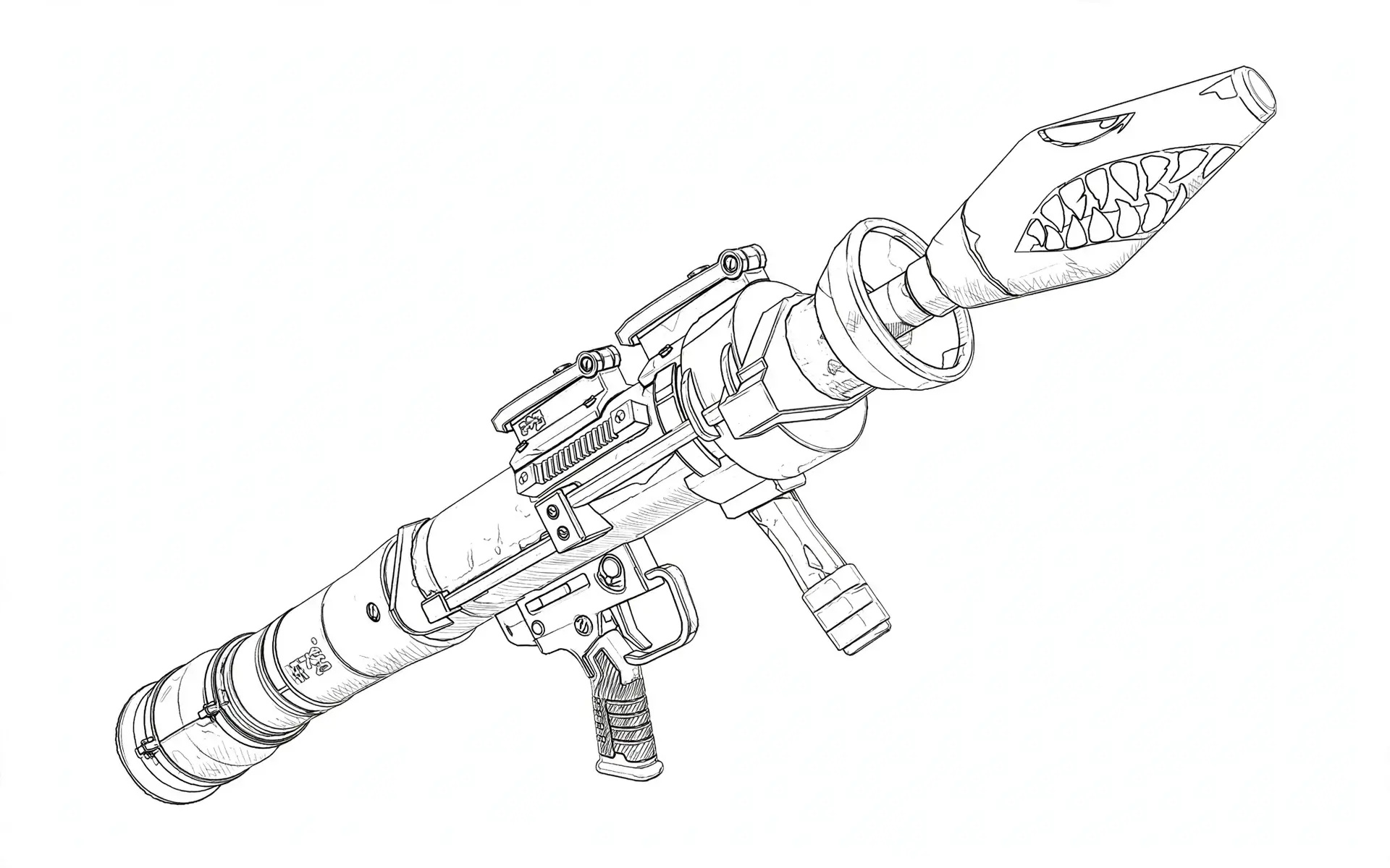 Fortnite raketenwerfer ausmalbild zum Ausmalen