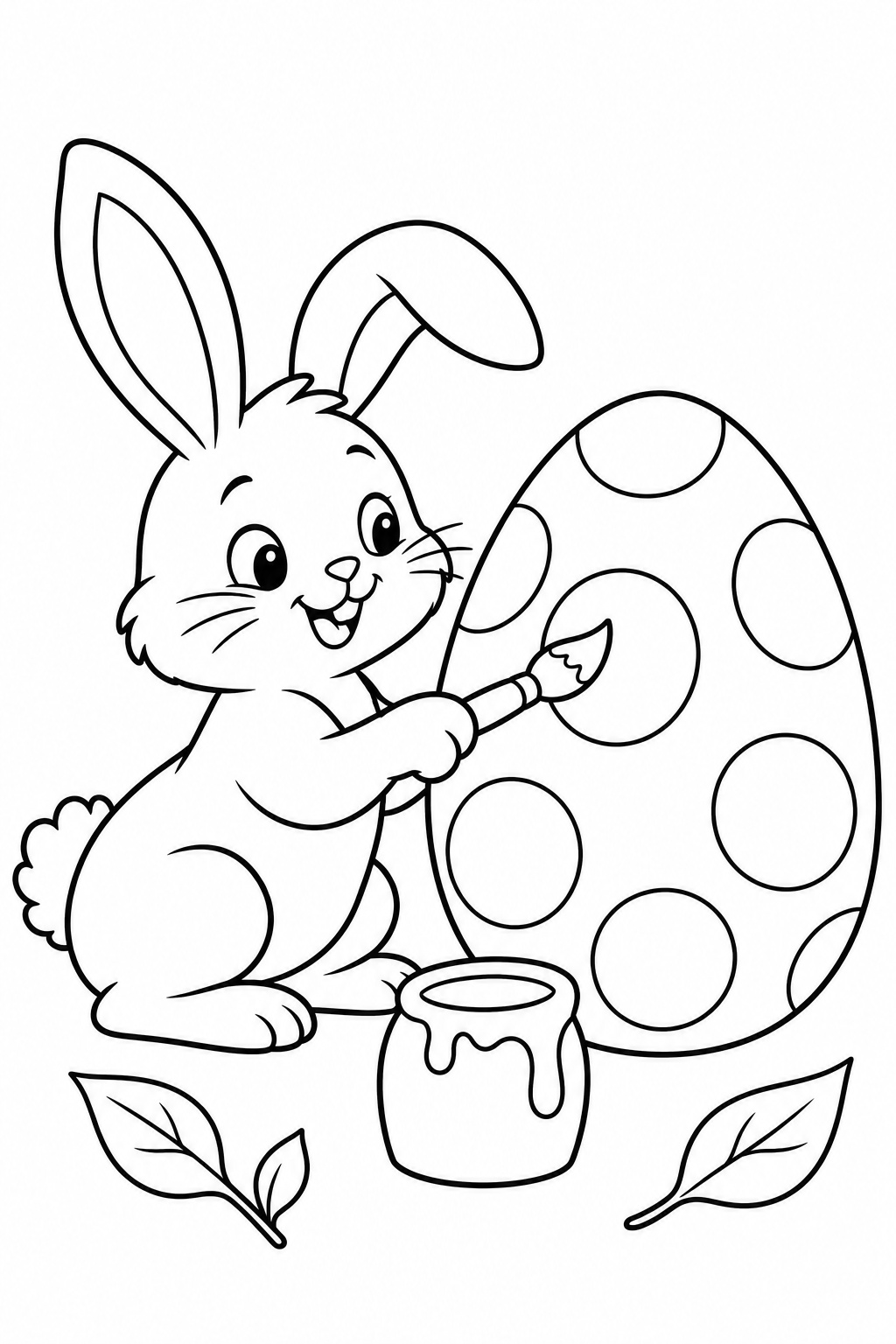 Hase bemalt osterei ausmalbild zum Ausmalen