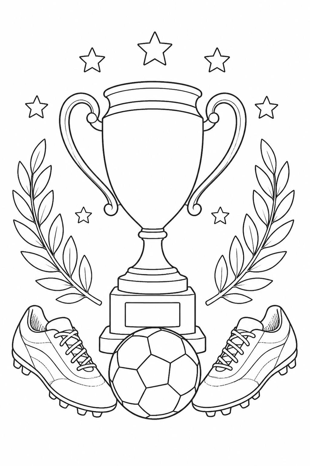 Fussballpokal ausmalbild zum Ausmalen
