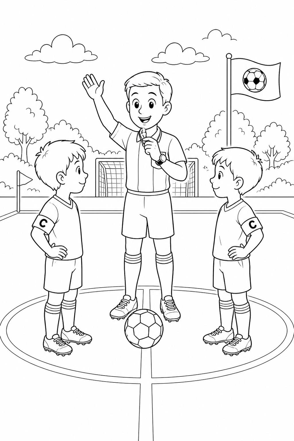 Fussballschiedsrichter ausmalbild zum Ausmalen