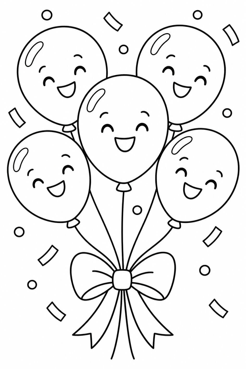 Geburtstagsballons ausmalbild zum Ausmalen