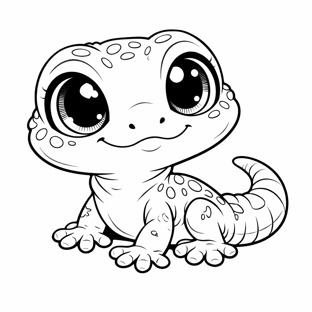 Baby gecko ausmalbild zum Ausmalen
