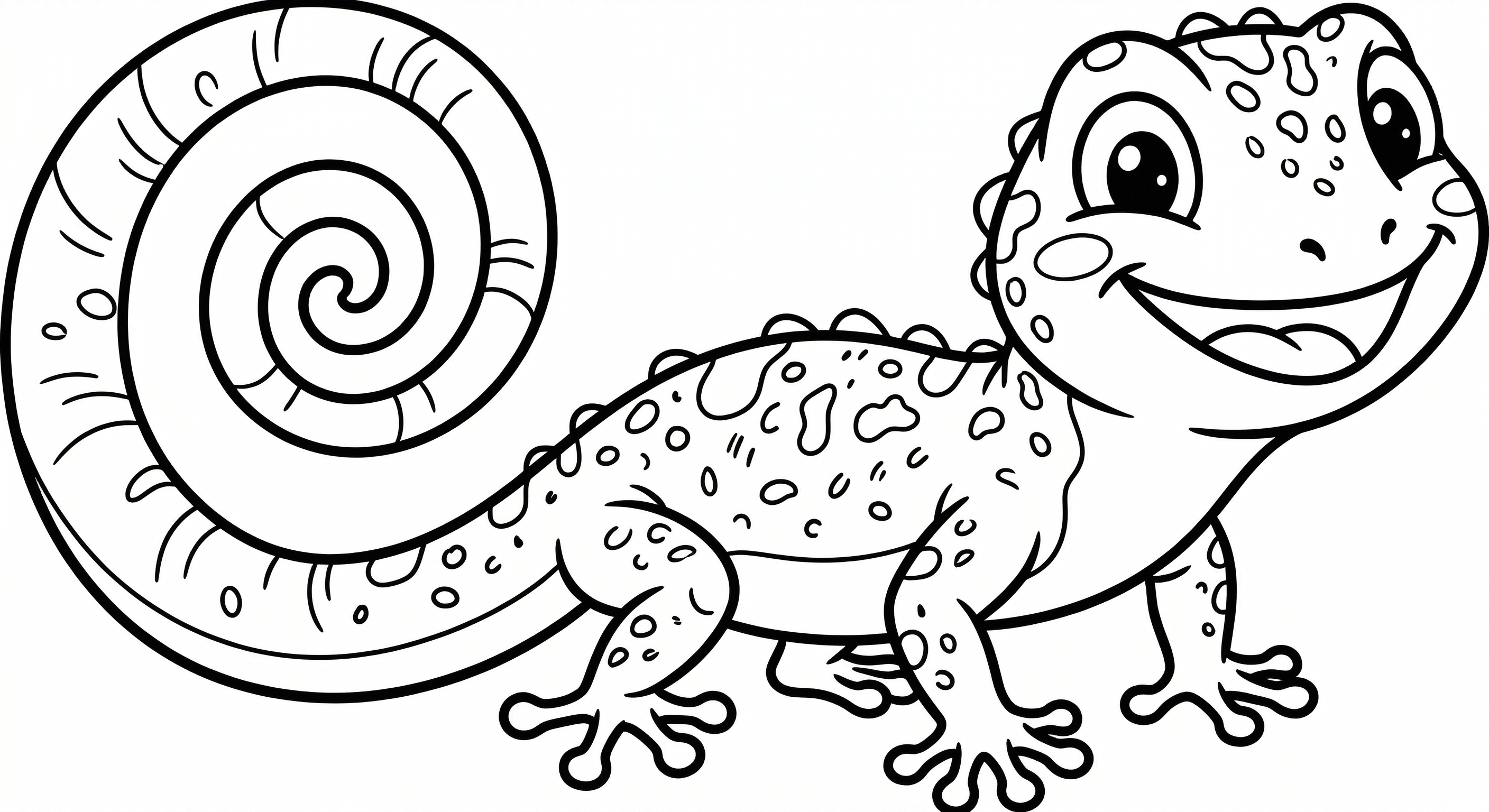 Gecko mit grossem schwanz ausmalbild zum Ausmalen