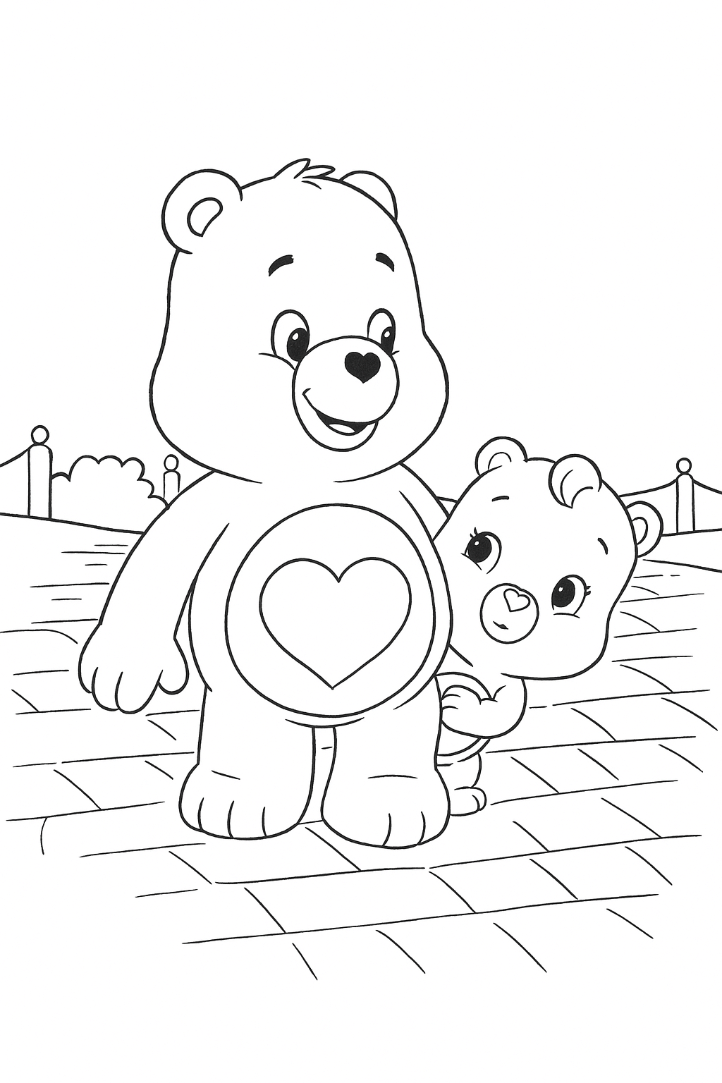 Gluecksbaerchi herz variante ausmalbild zum Ausmalen