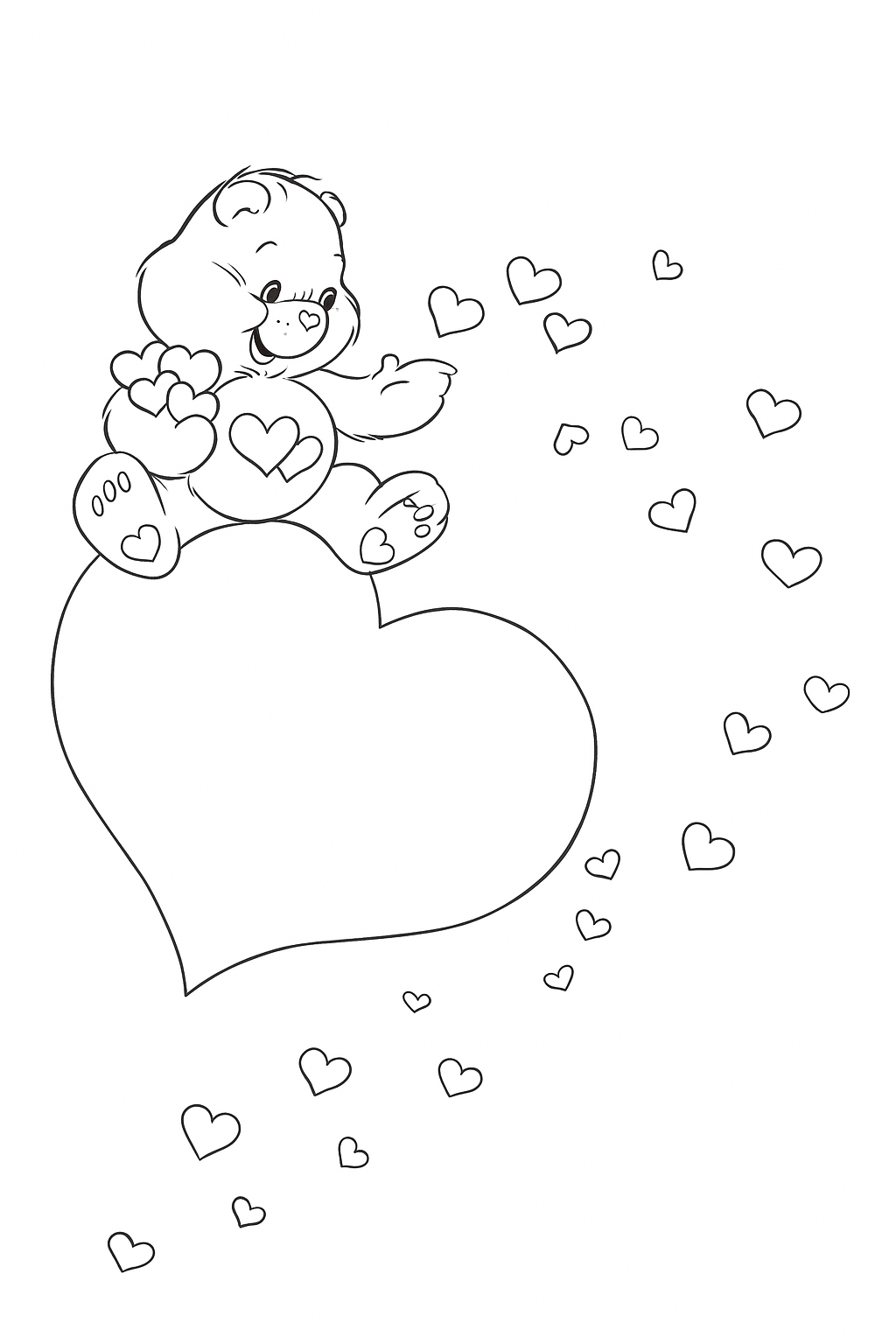 Liebendes gluecksbaerchi ausmalbild zum Ausmalen