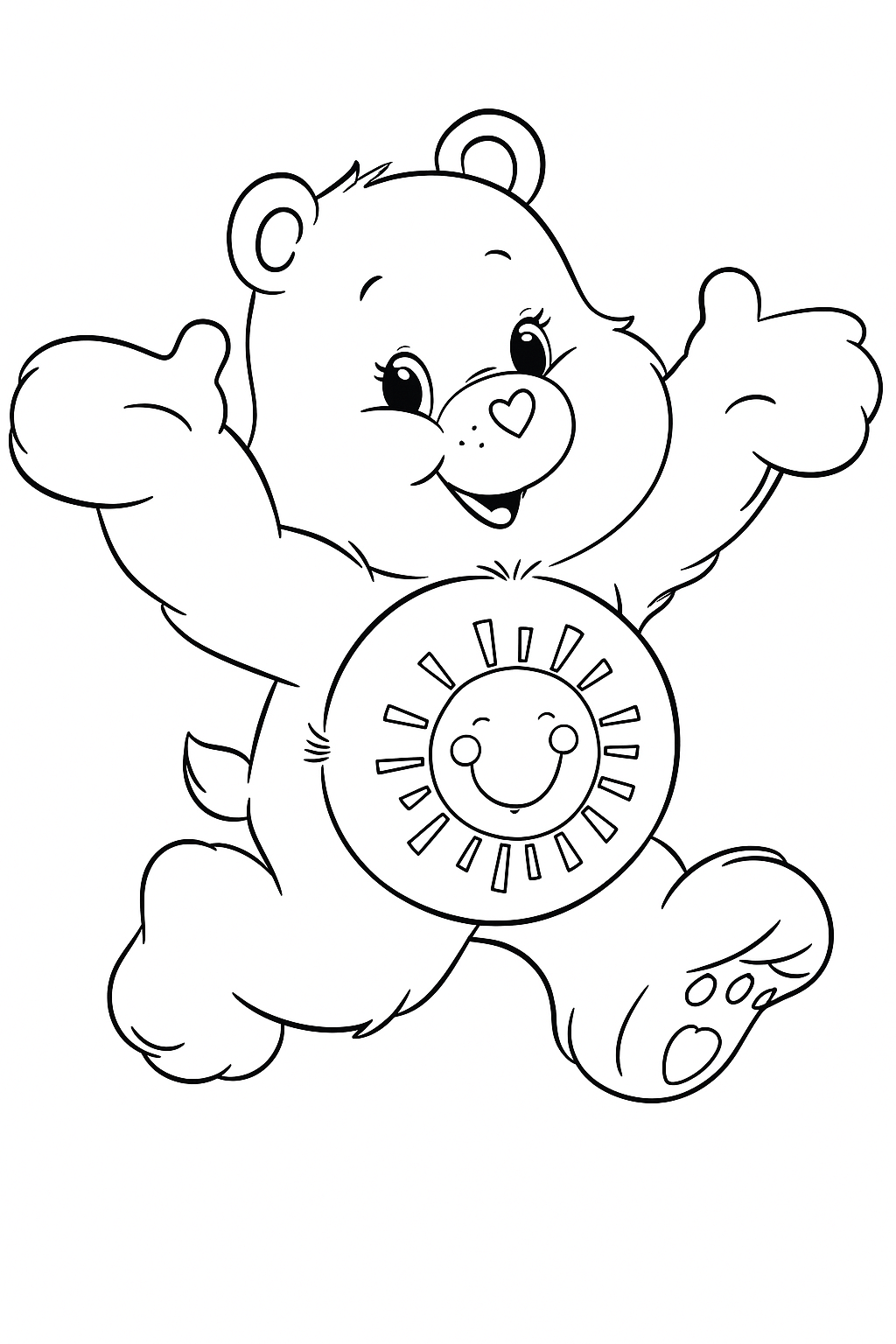 Sonnen gluecksbaerchi ausmalbild zum Ausmalen