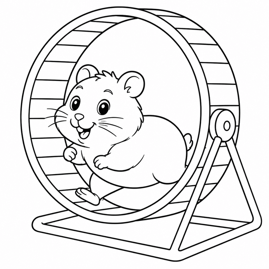 Rennender hamster ausmalbild zum Ausmalen