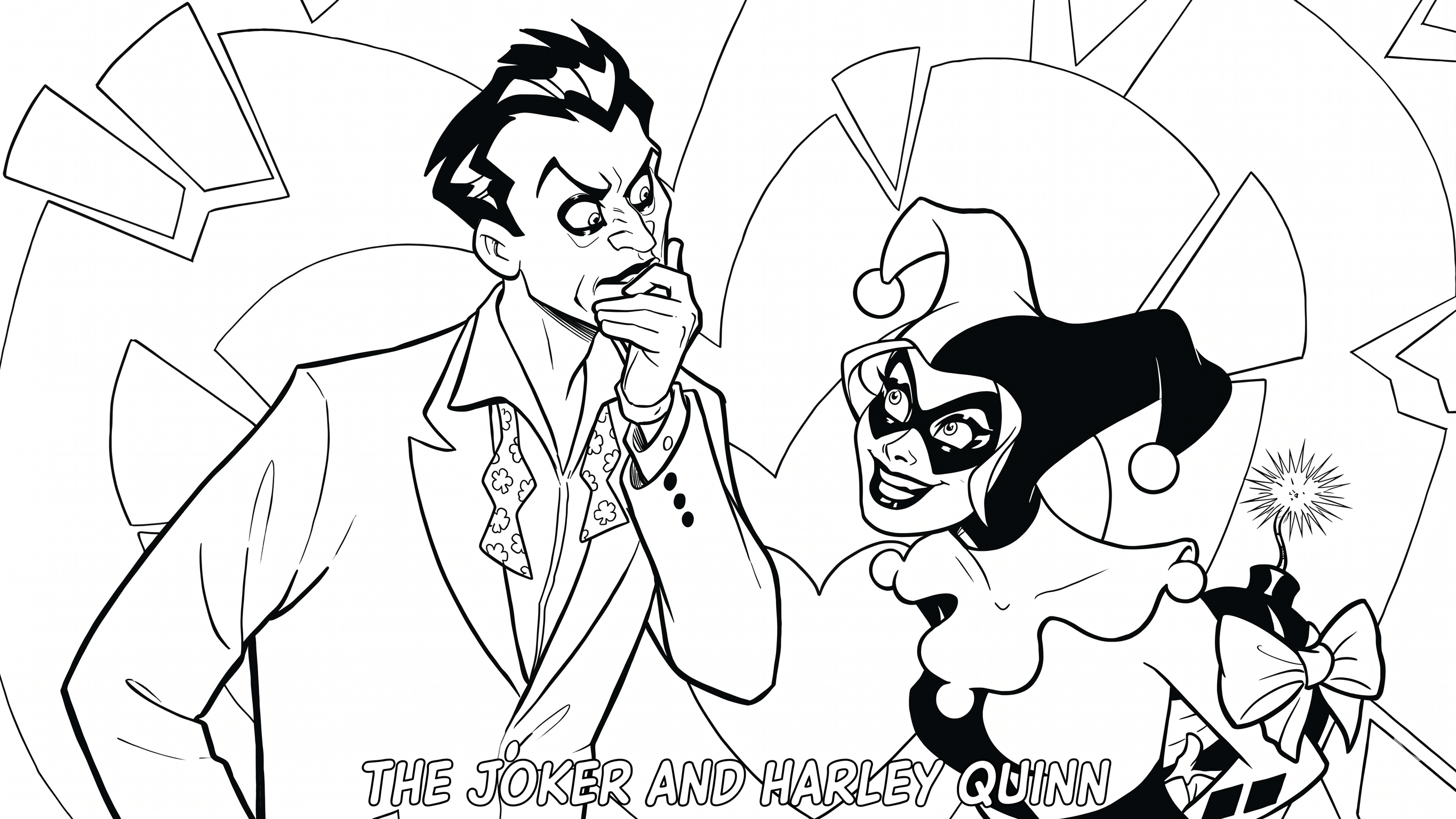 Joker und harley quinn ausmalbild zum Ausmalen