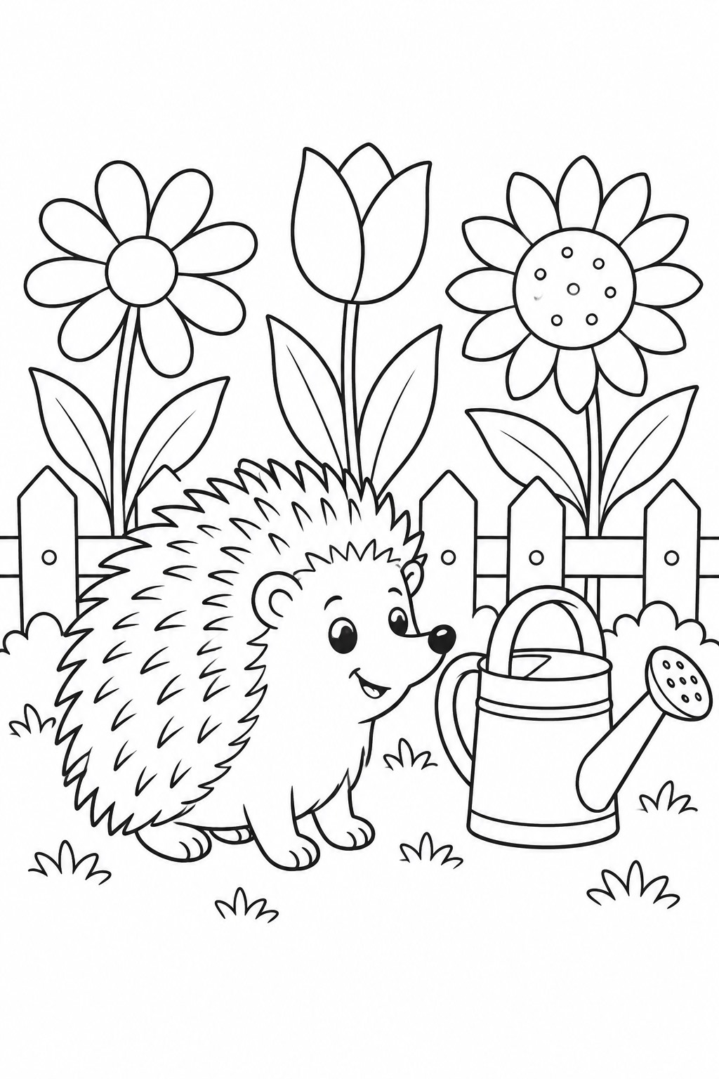 Igel im garten ausmalbild zum Ausmalen