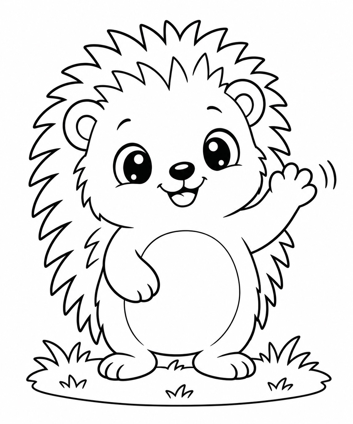 Niedlicher igel ausmalbild zum Ausmalen
