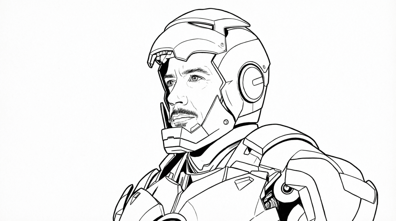 Iron man tony ausmalbild zum Ausmalen