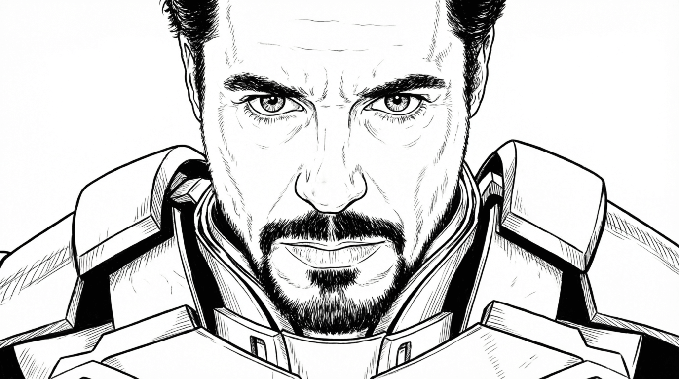 Iron man tony stark ausmalbild zum Ausmalen