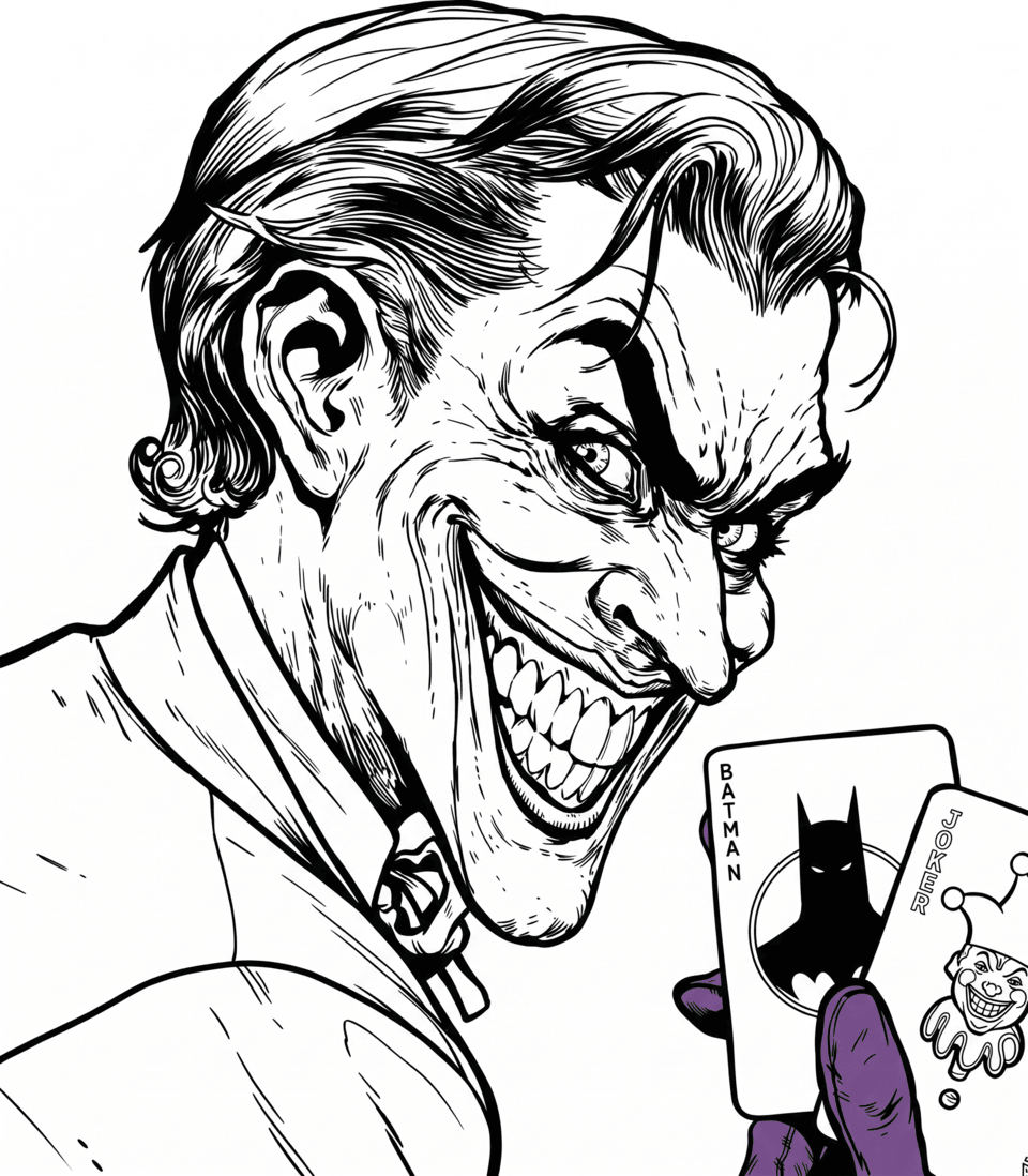 Joker comics ausmalbild zum Ausmalen