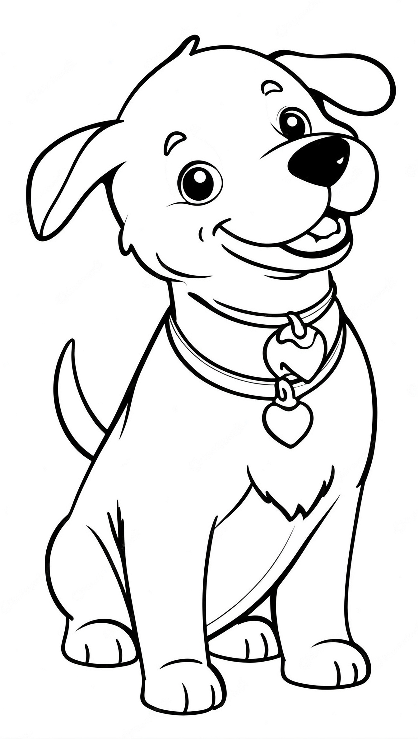 Gluecklicher hund ausmalbild zum Ausmalen