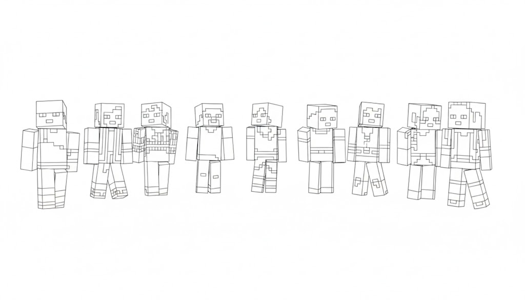 Minecraft charaktere ausmalbild zum Ausmalen