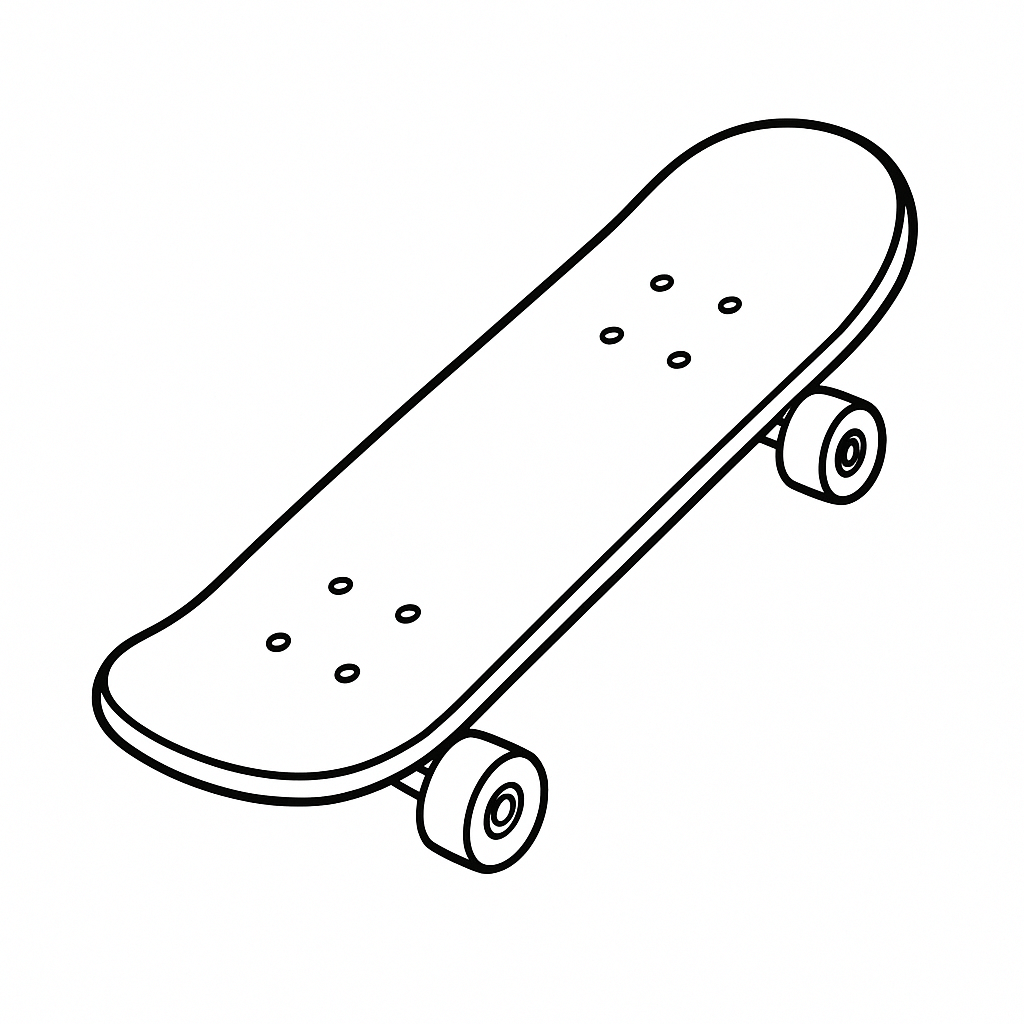 Skateboard ausmalbild zum Ausmalen