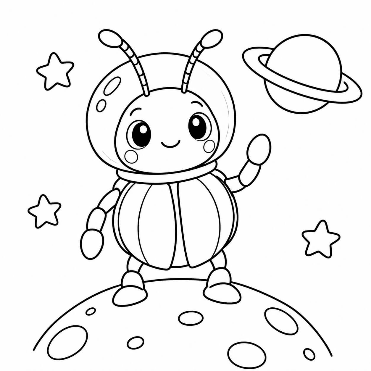 Kaefer als astronaut ausmalbild zum Ausmalen