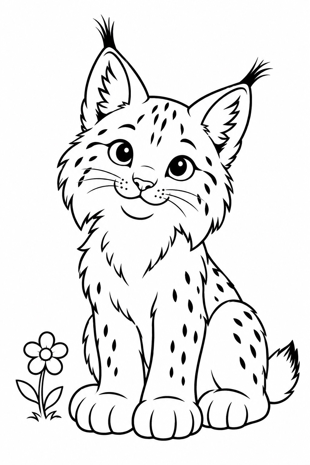 Niedlicher luchs ausmalbild zum Ausmalen