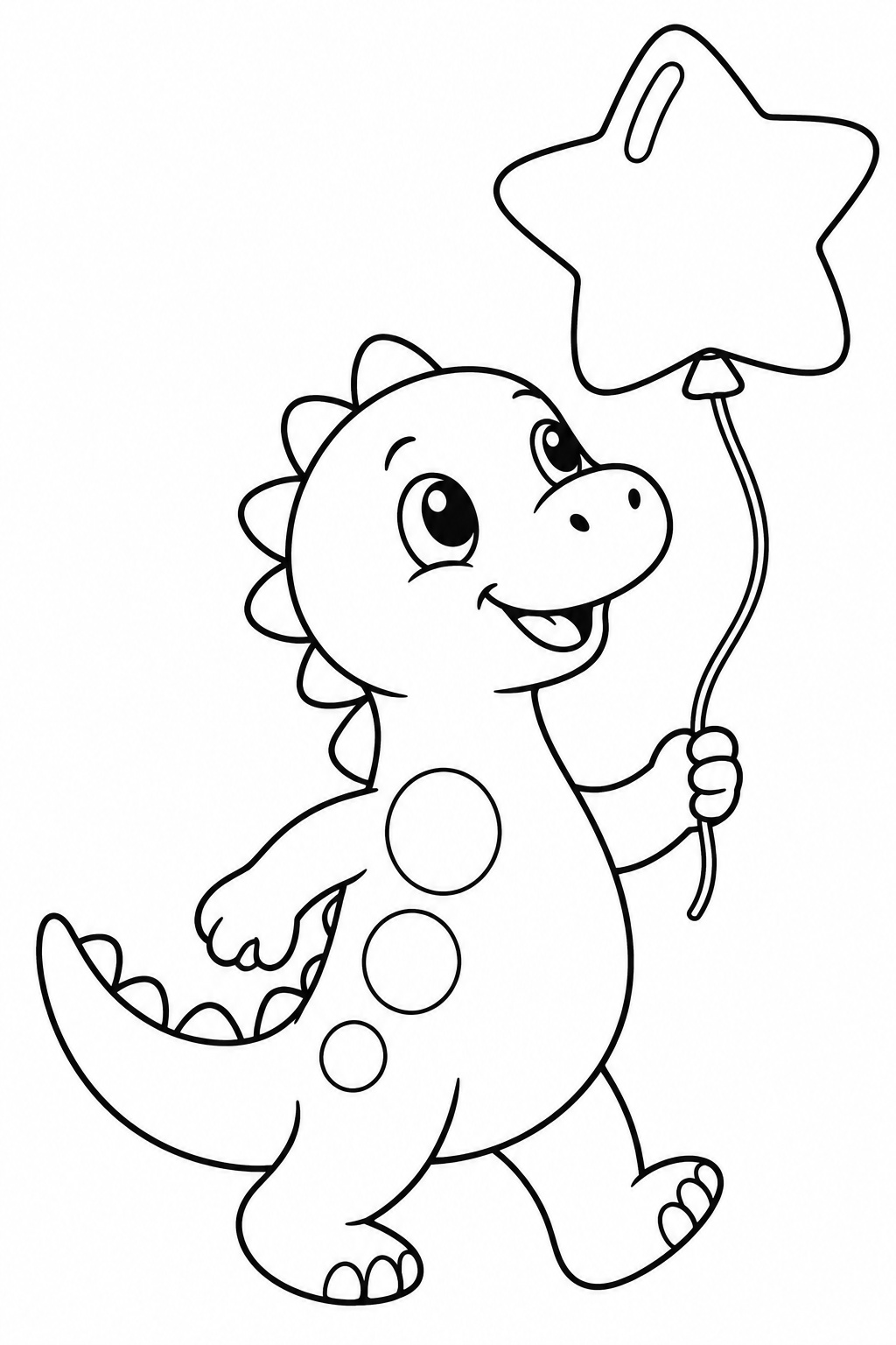 Dinosaurier mit luftballon ausmalbild zum Ausmalen