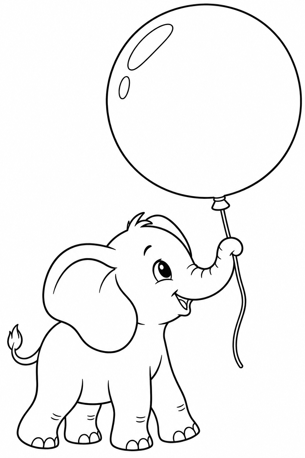 Elefant mit luftballon ausmalbild zum Ausmalen