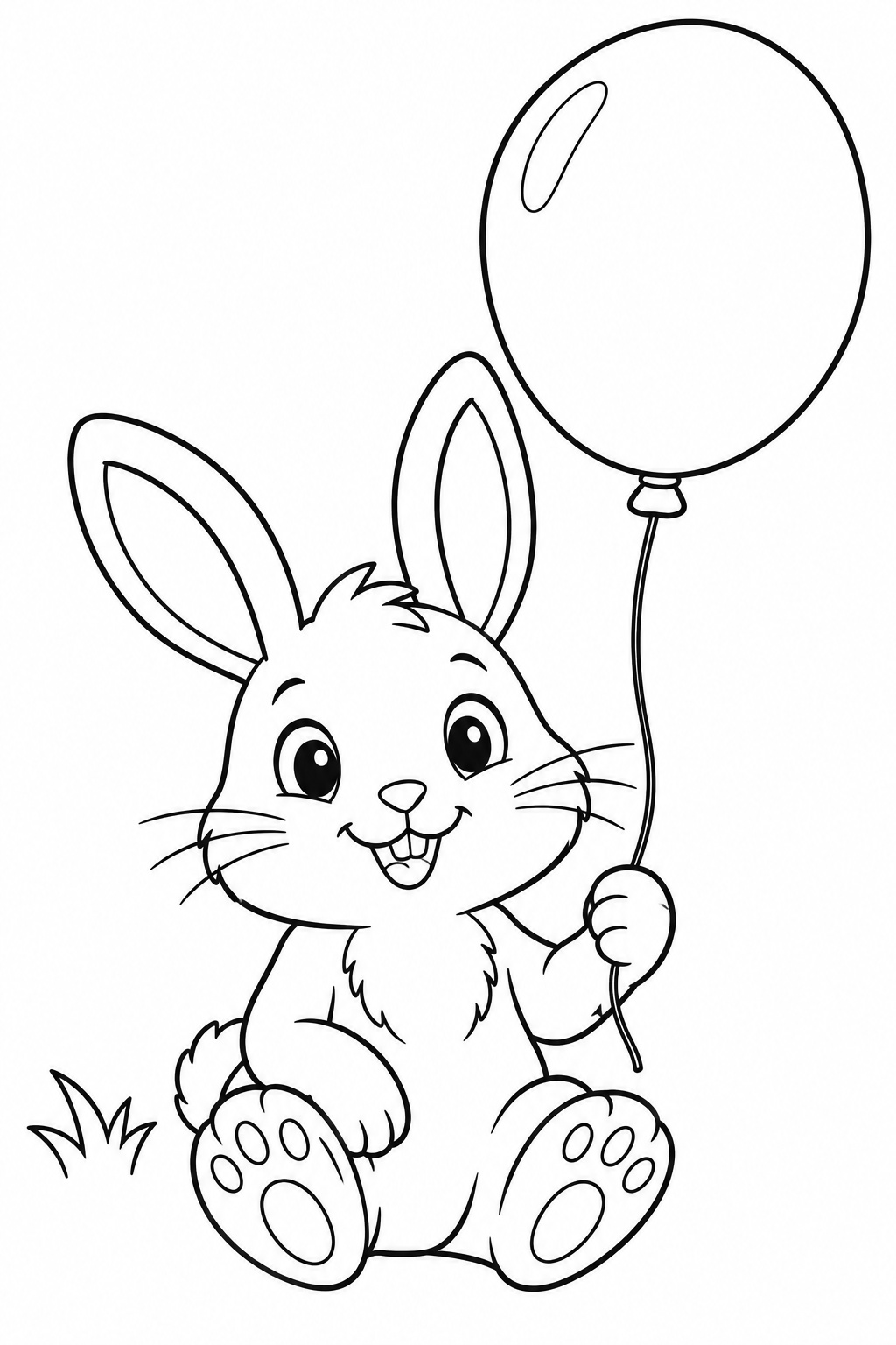 Hase mit luftballon ausmalbild zum Ausmalen